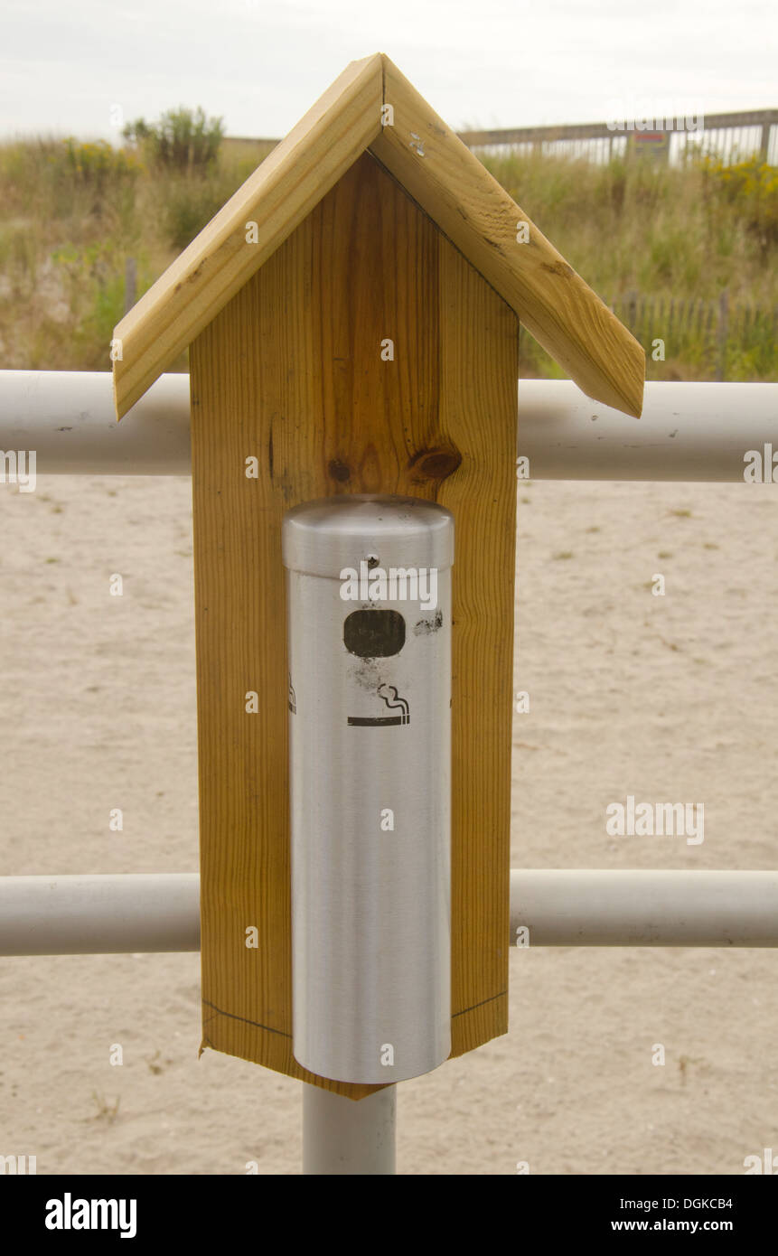 Outdoor Cigarette disposal In Atlantic city. Boardwalk, United States