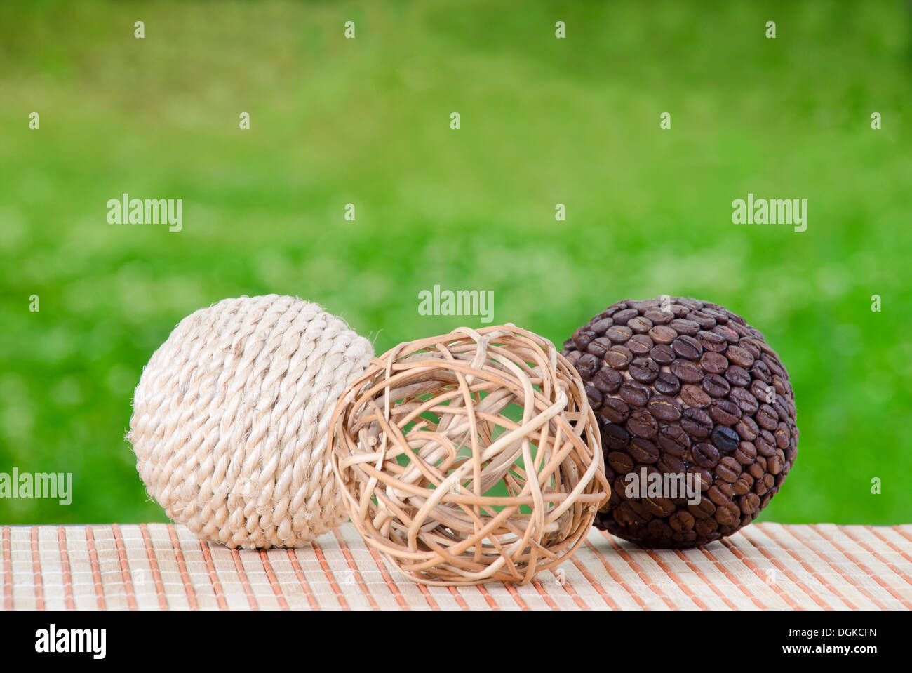 decorative wicker wooden balls Stock Photo Alamy