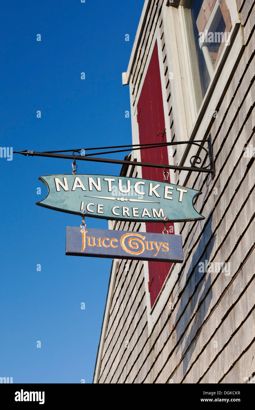 Ice Cream Parlour sign on Nantucket Island Stock Photo Alamy