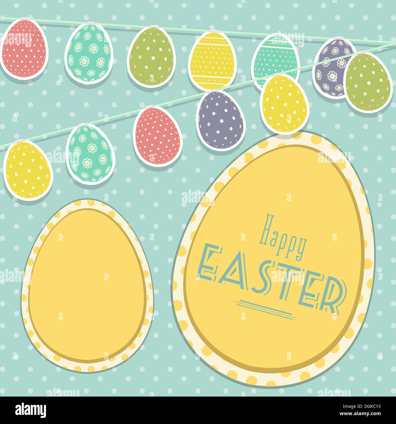 Happy Easter Vintage Sign With Eggs On White Background Stock Illustration  - Download Image Now - iStock