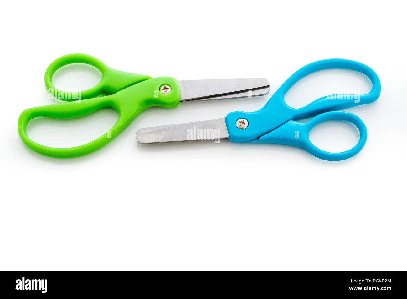 Color scissors for school supplies on a white background Stock Photo