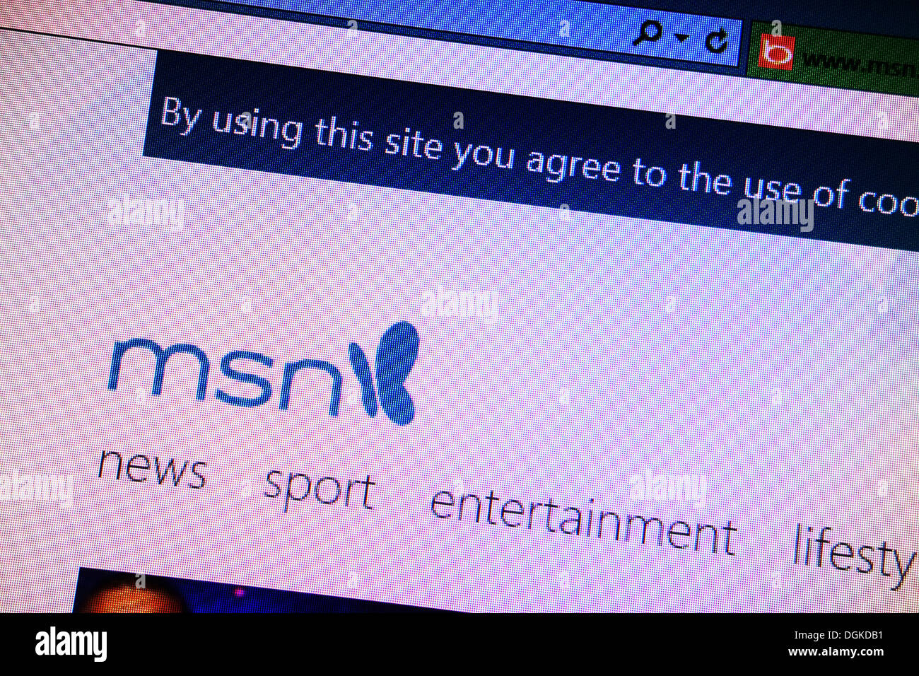 MSN internet search engine Stock Photo
