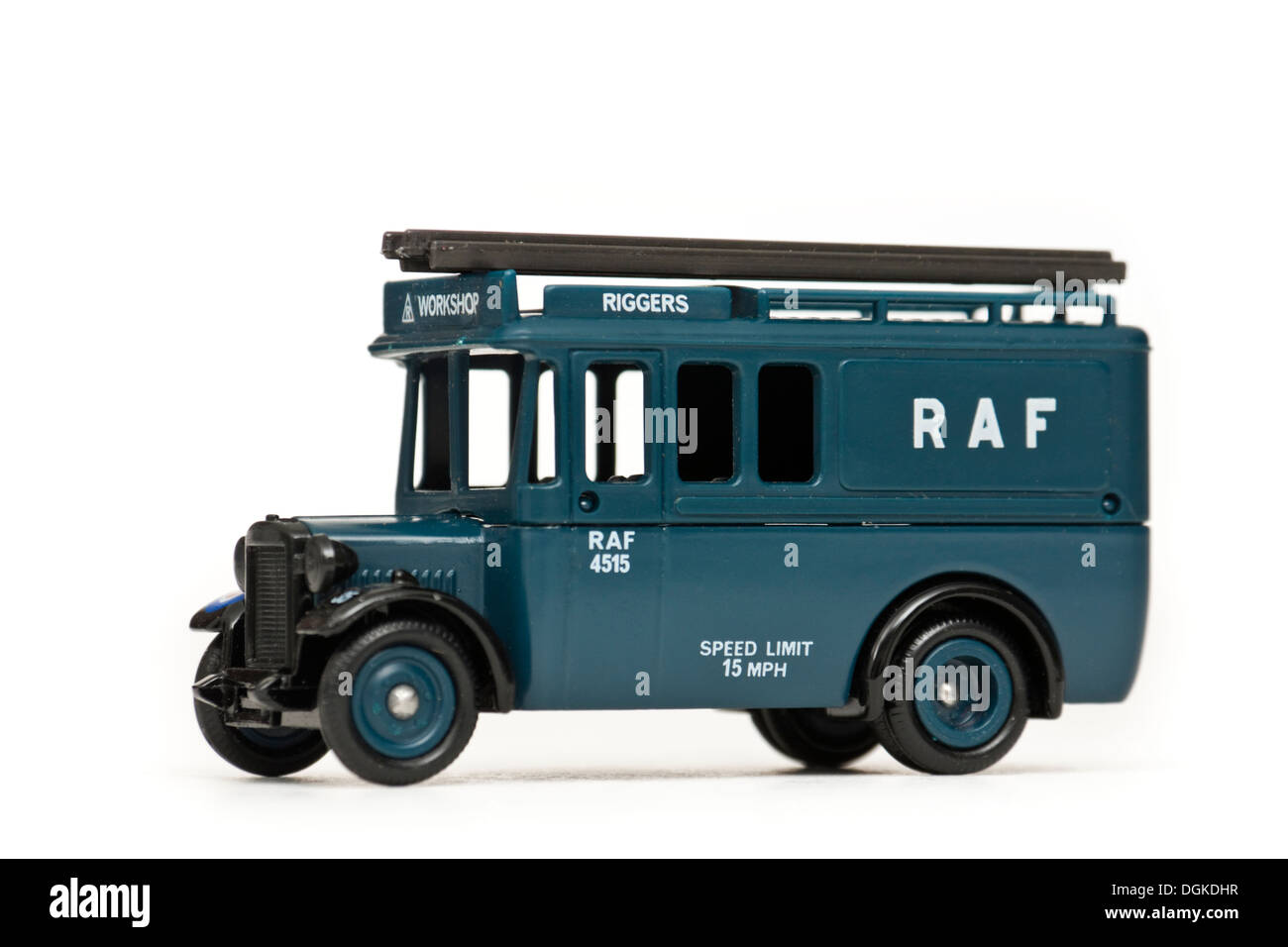 Diecast model replica of vintage Royal Air Force (RAF) ground crew support truck Stock Photo