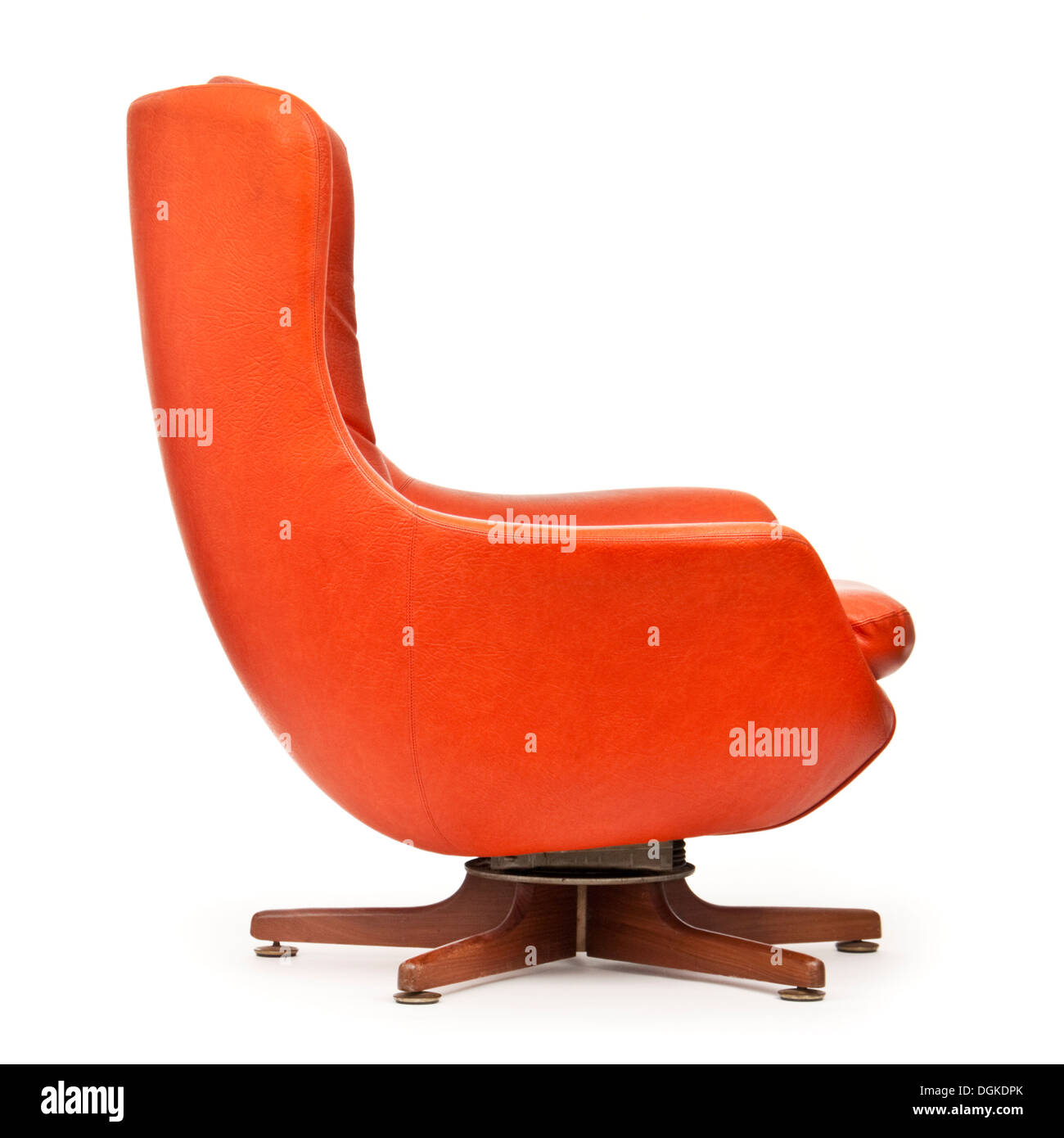 Vintage orange swivel and tilt armchair from the late 1960's / early 1970's Stock Photo