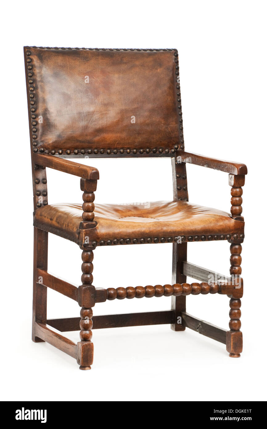Antique oak wooden chair Stock Photo