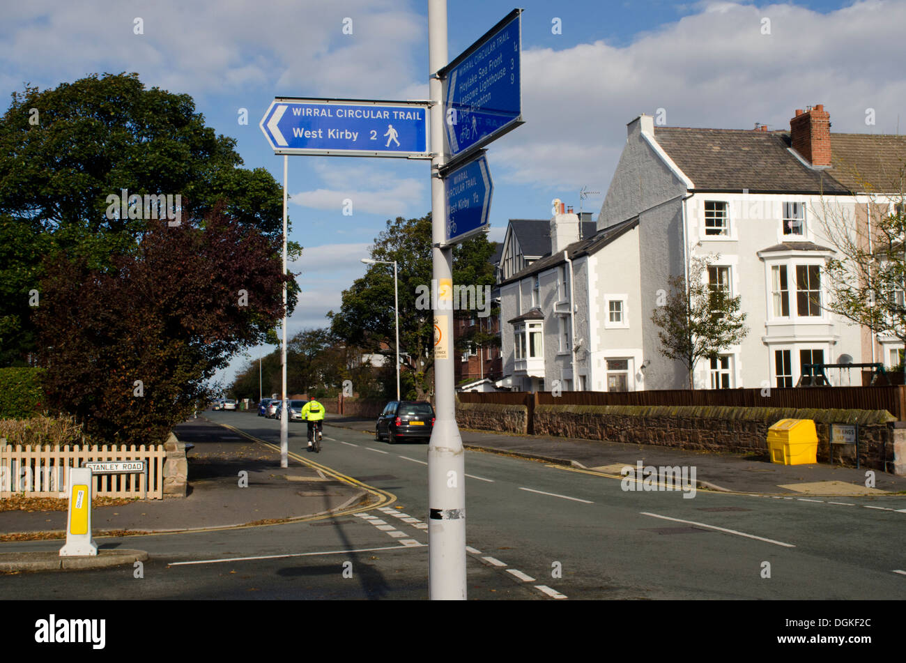 Road signs in Hoylake. The Wirral town will host the 2014 Open Golf Championships at Royal Liverpool Golf  Club Stock Photo