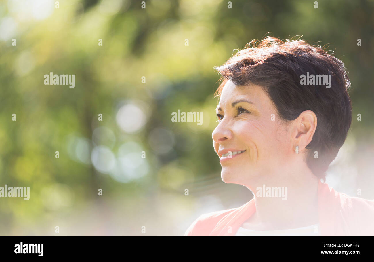 Portrait of mature woman smiling Stock Photo