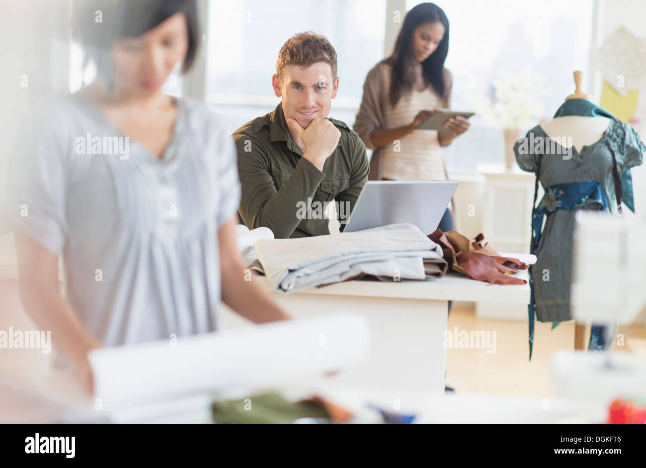 Young fashion designers working in studio Stock Photo