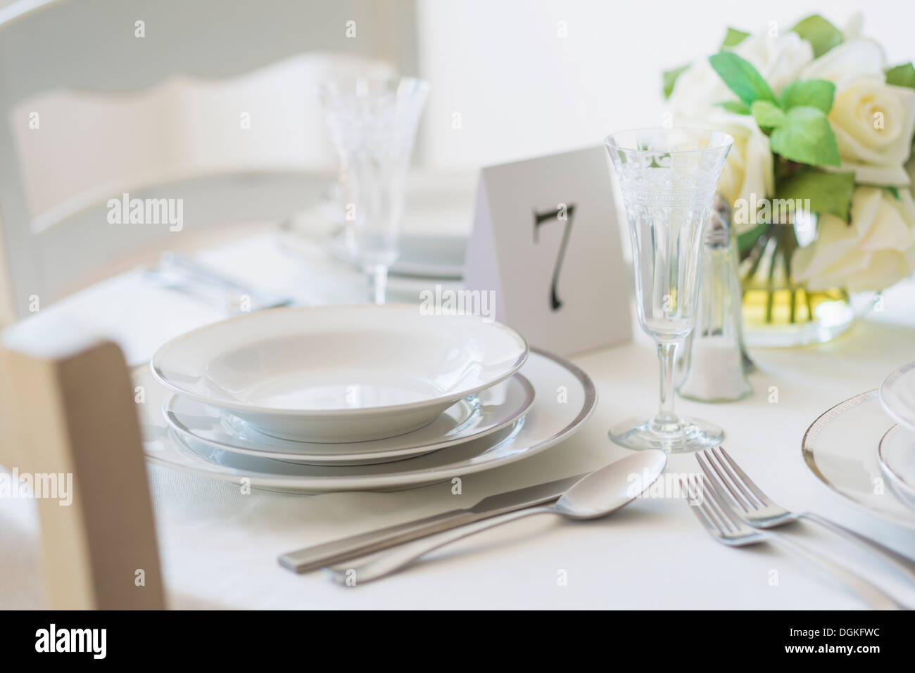 Colse Setting Close up of place setting Stock Photo - Alamy
