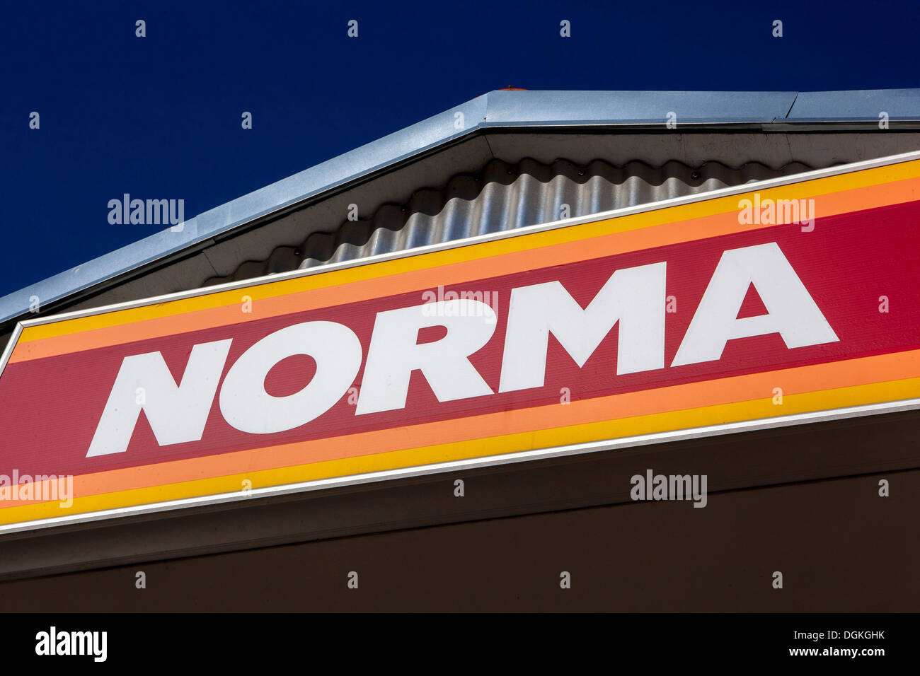 norma logo sign mark market supermarket icon Prague Czech Republic Stock Photo