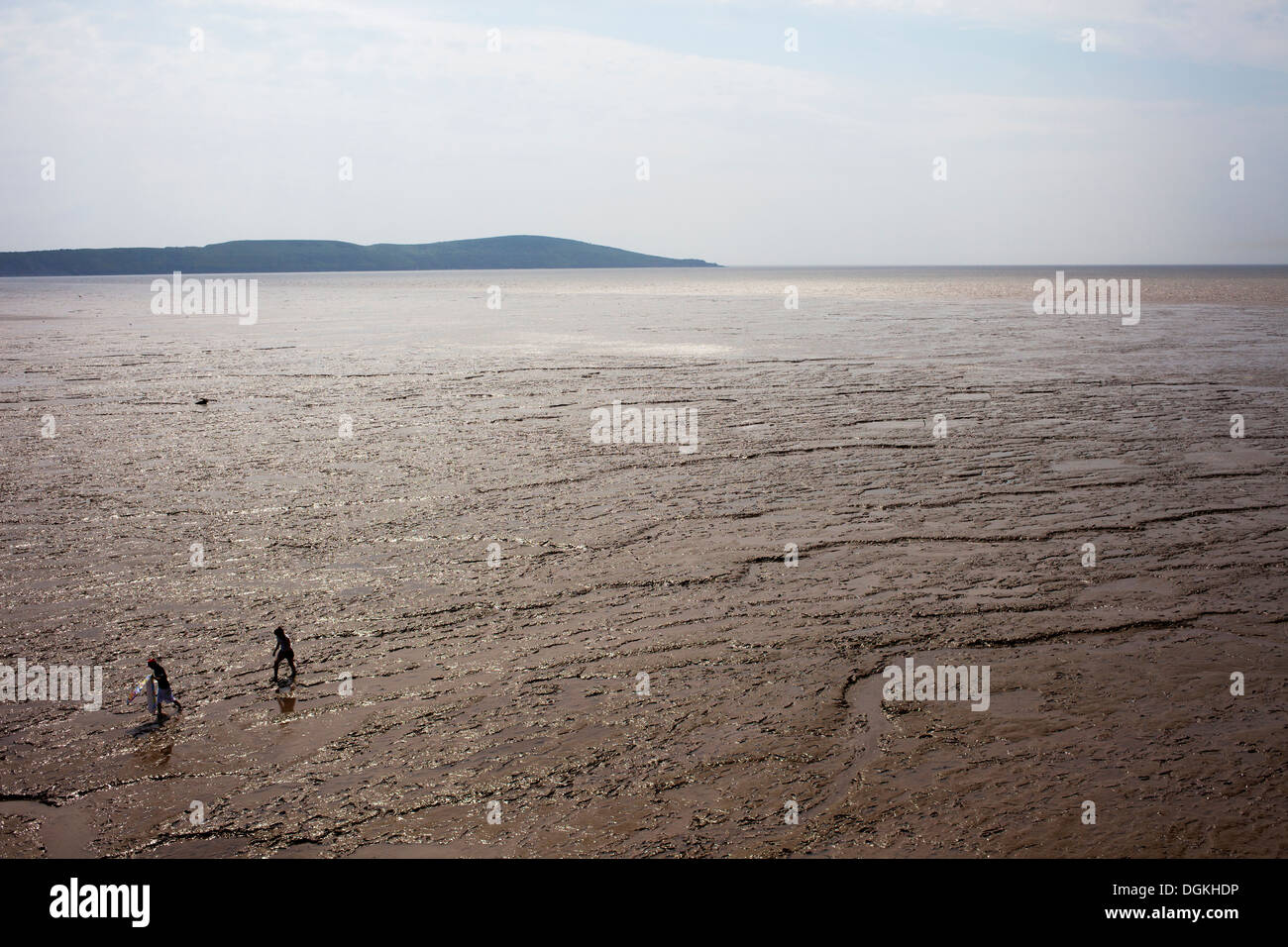 Weston Super Mare beach at low tide. Stock Photo