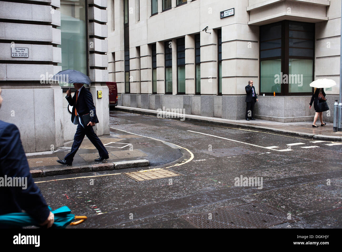 People with umbrellas. Stock Photo