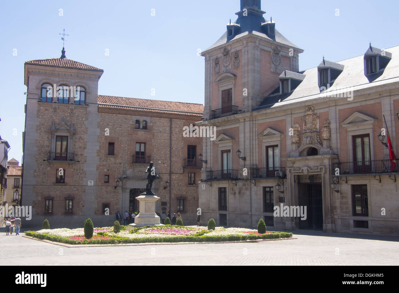 Plaza de la Villa with the former town hall (Casa de la Villa} on the right, Madrid, Capital City of Spain Stock Photo