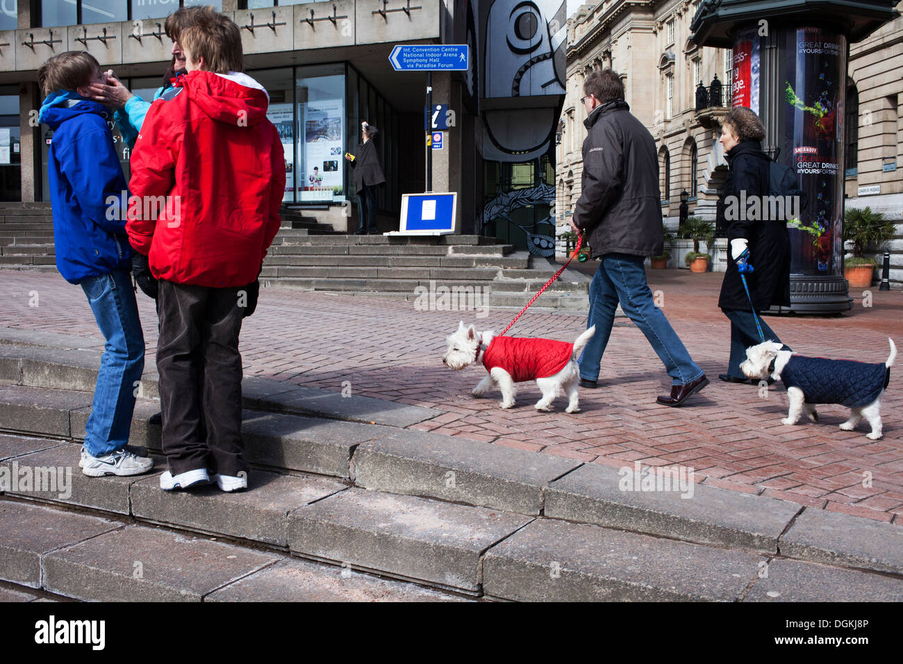 Dog Walkers And A Family By Birmingham Central Library Stock - 