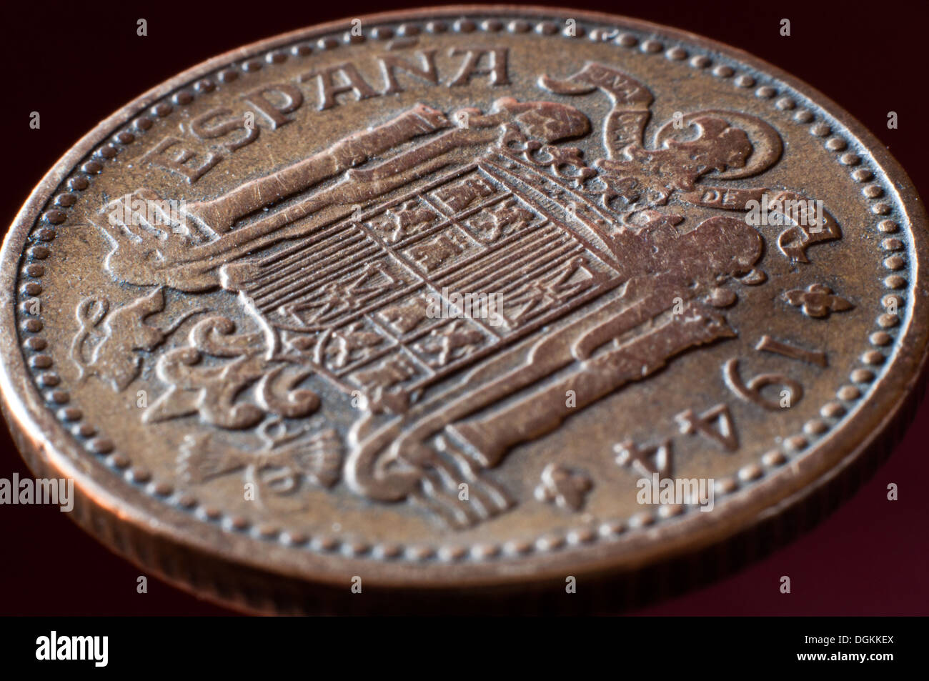 1944 Spain 1 peseta coin Stock Photo