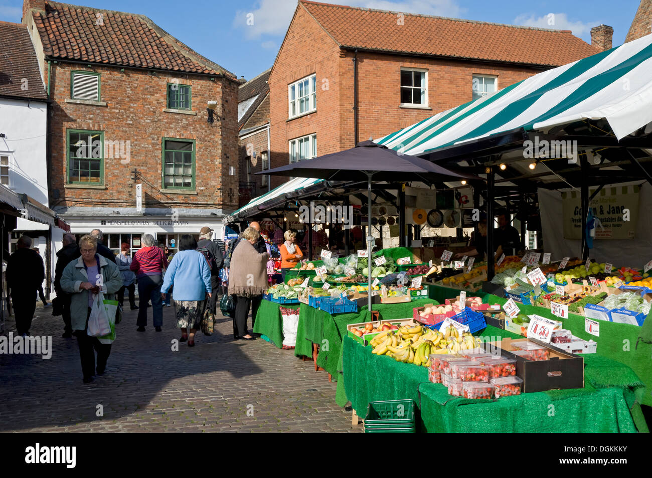 Fruit and vegetable stalls on Newgate Market Stock Photo Alamy