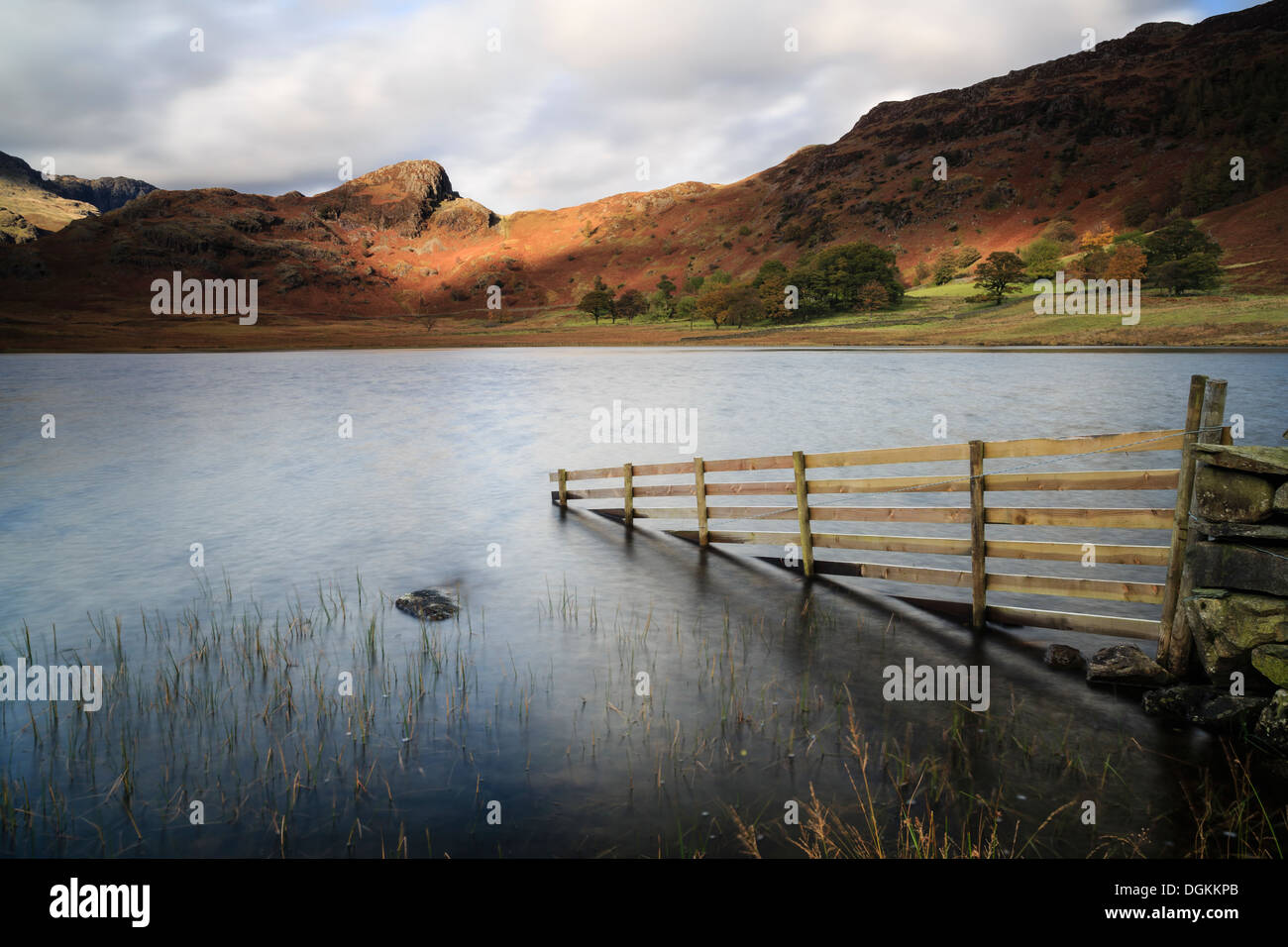 Stormy afternoon light at Blea Tarn in the Lake District. Stock Photo