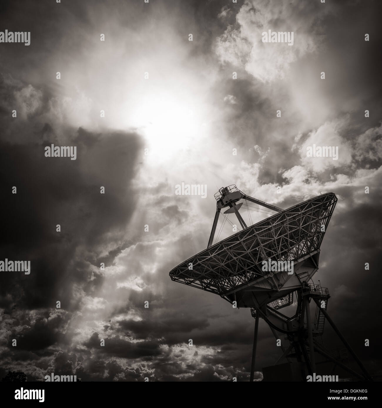 Radio Telescope Dish in Pie Town, New Mexico Stock Photo