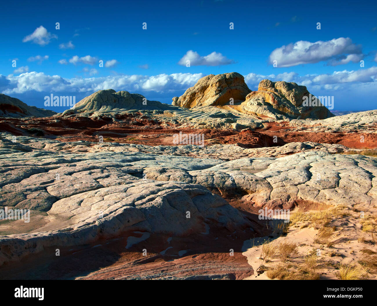 A view of the White Pocket rock formations. Stock Photo