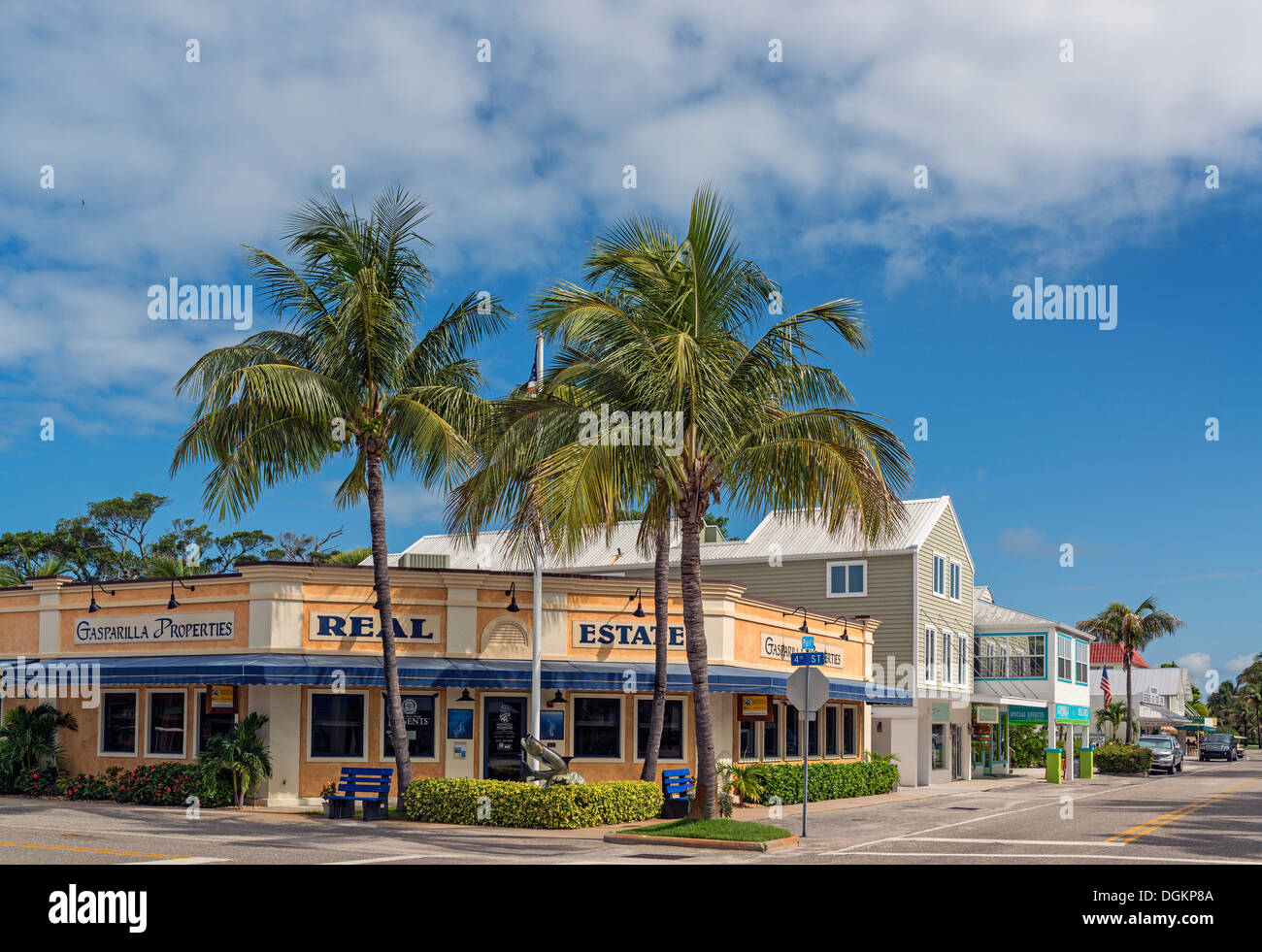 A real estate office in Boca Grande on Gasparilla Island in Florida. Stock Photo