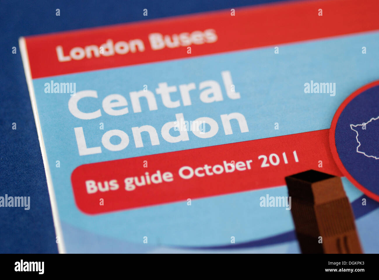 Central London bus guide. Stock Photo