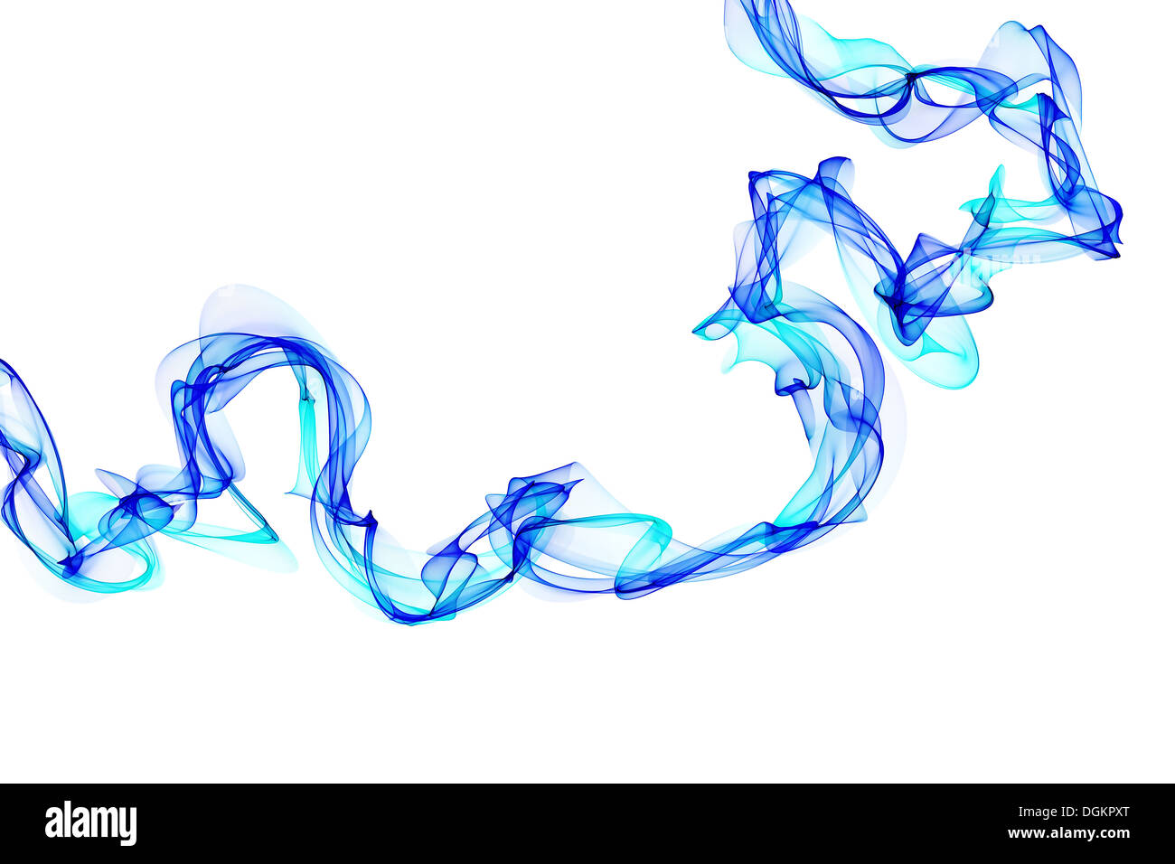 abstract blue smoke waves on a white background Stock Photo - Alamy