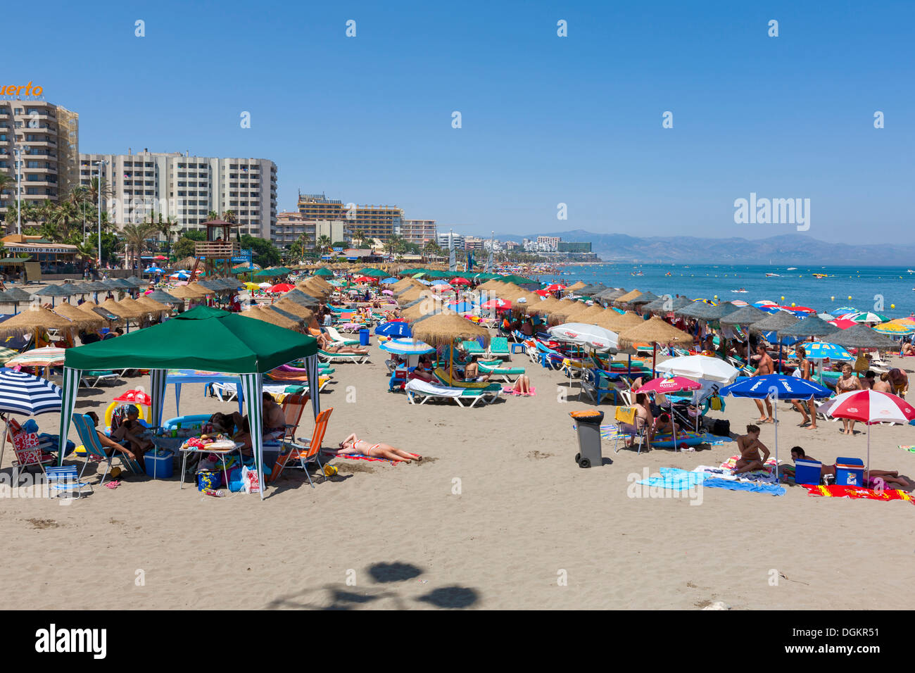 Benalmadena beach on the Costa del Sol. Stock Photo