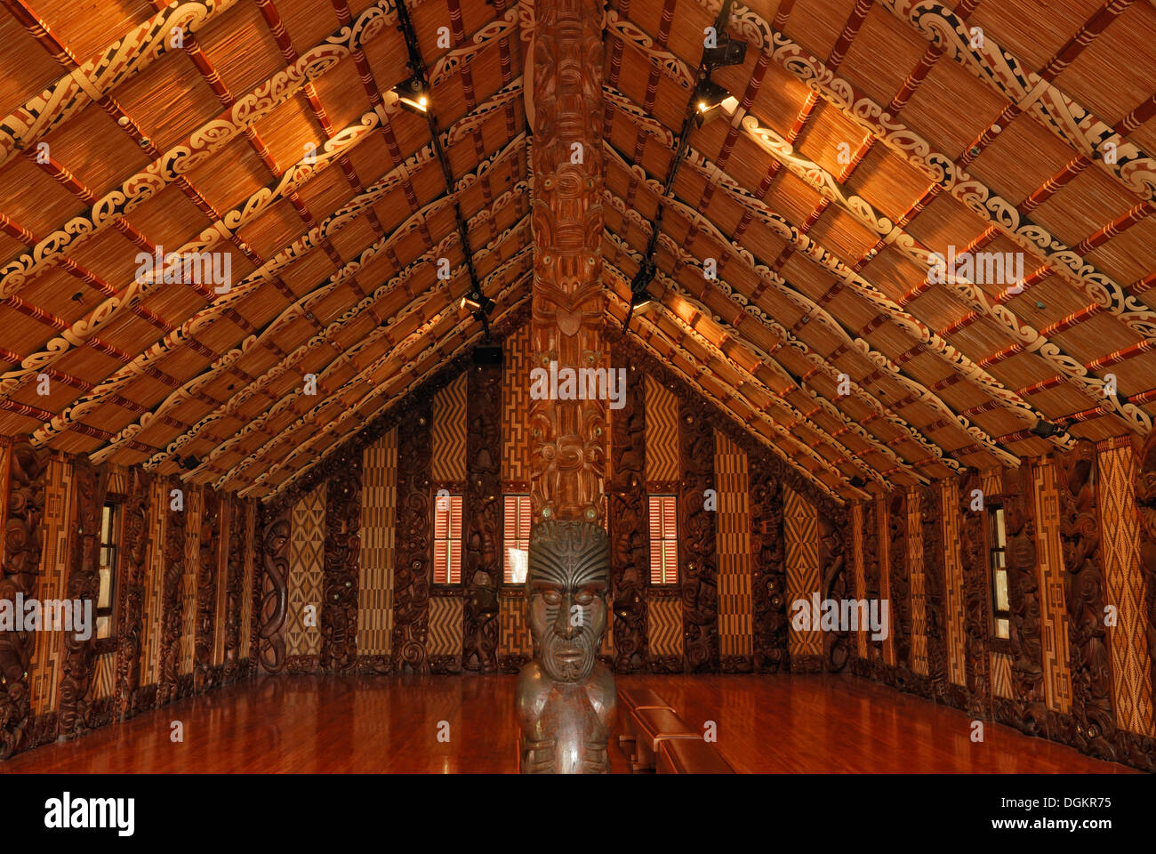 Maori Meeting House, Waitangi Treaty Grounds, Waitangi, North Island, New Zealand Stock Photo