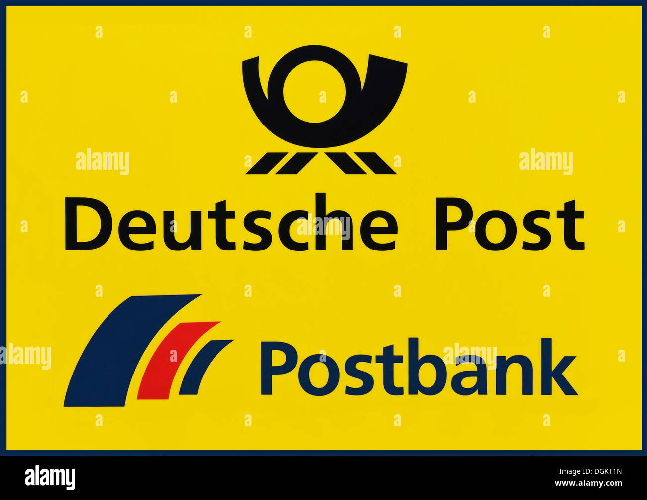 Sign, Deutsche Post, Postbank Stock Photo