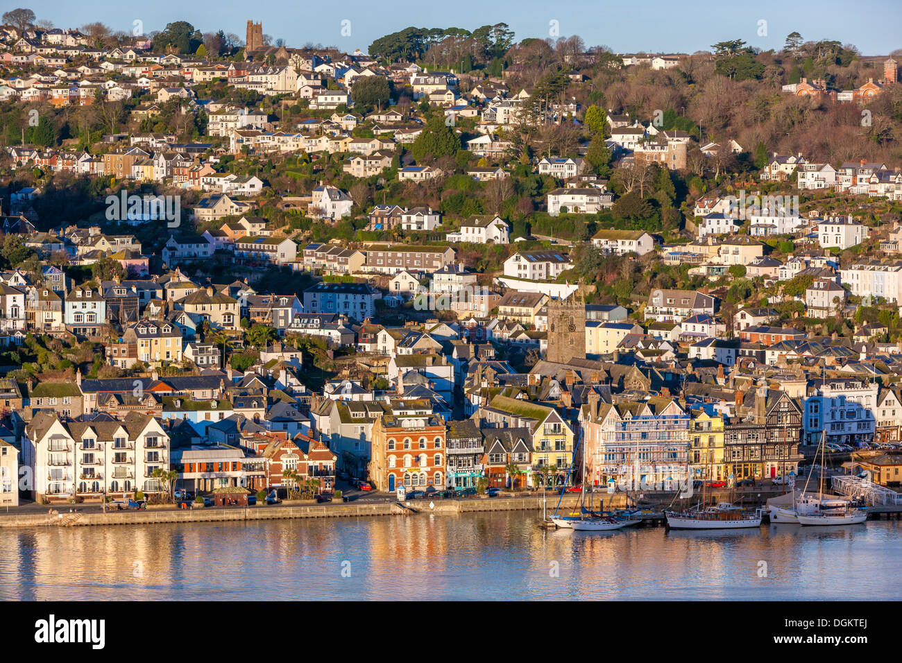 River Dart estuary with Dartmouth in the background Stock Photo Alamy