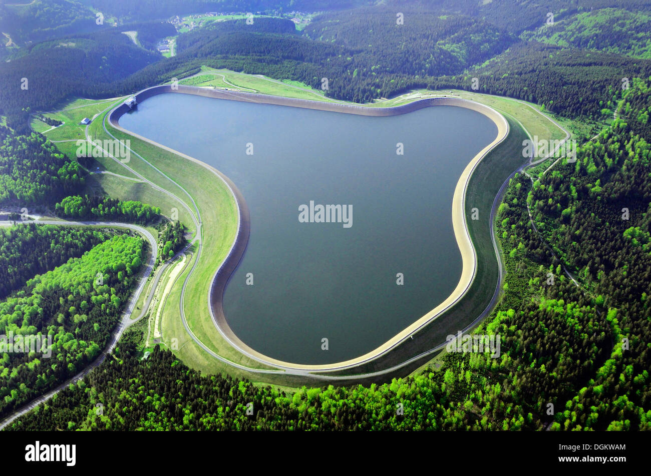 Download Aerial view, Goldisthal reservoir, dam, Goldisthal ... Yellowimages Mockups