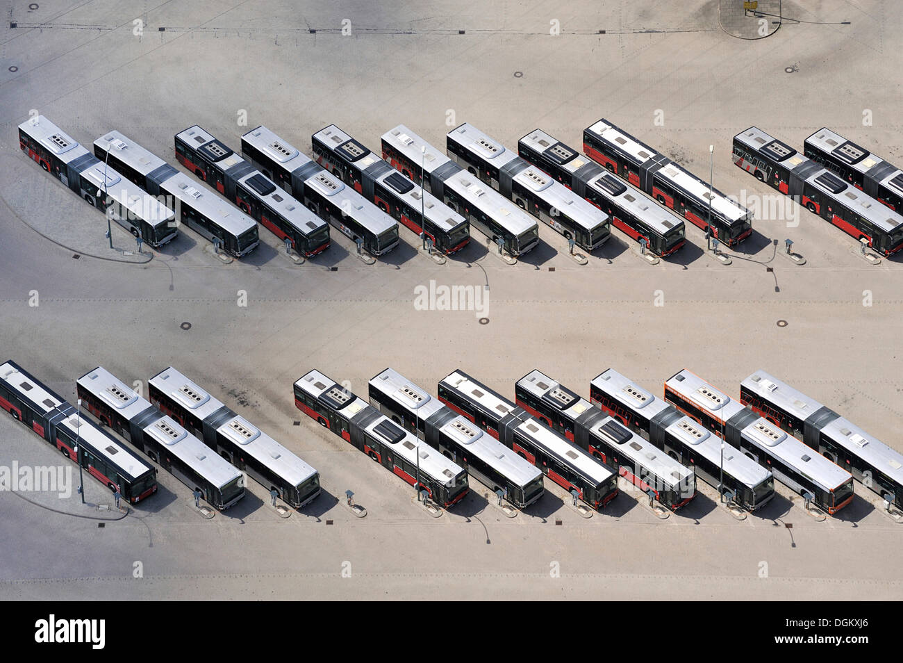 Aerial view, buses, public transport fleet VHH, Hamburg, Hamburg, Germany Stock Photo