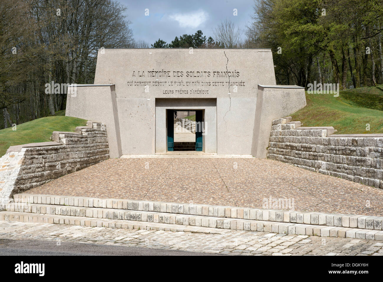 Portal of the memorial, bayonet trench, Battle of Verdun, First World War, Verdun, Lorraine, France, Europe Stock Photo