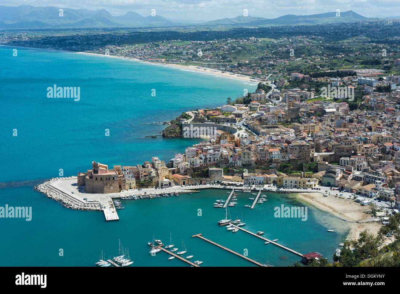 Castellammare Del Golfo, Panoramic View From Above With Coastline ...