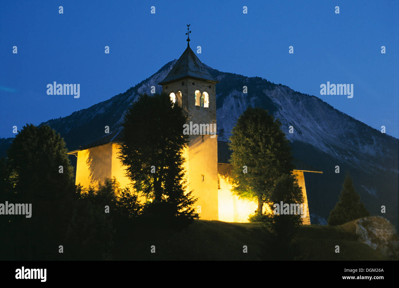 Church in Champagny-en-Vanoise, Vanoise Nationalpark, Champagny-en-Vanoise, Haute Savoie, France Stock Photo