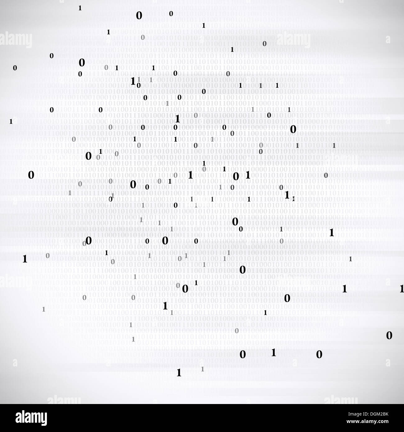 abstract digital black binary code concept on white background Stock ...