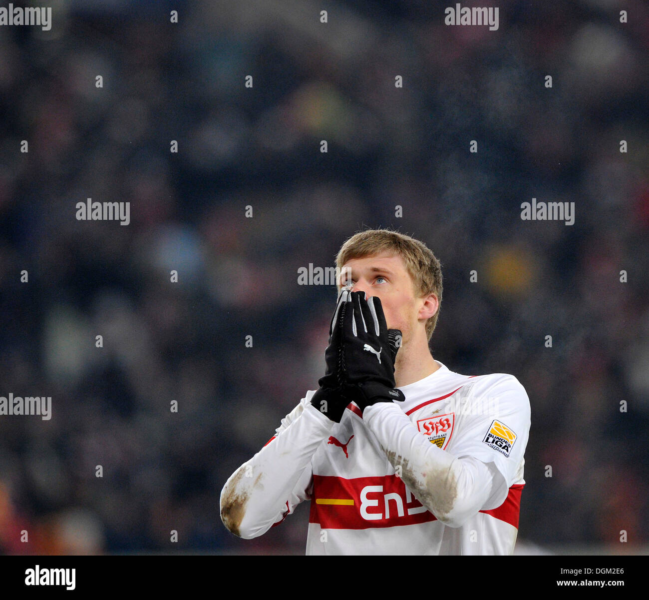 Pavel PROGREBNYAK, VfB Stuttgart, mourning after a missed opportunity, looking up to the sky Stock Photo