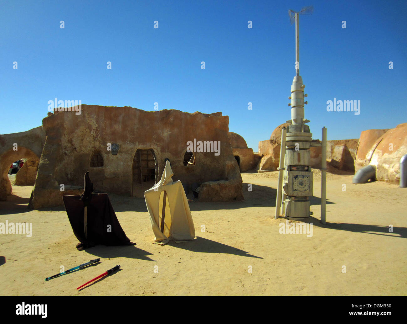 The set for 'Star Wars' in the desert in Nefta, Tunisia, on 4 October 2013. Stock Photo