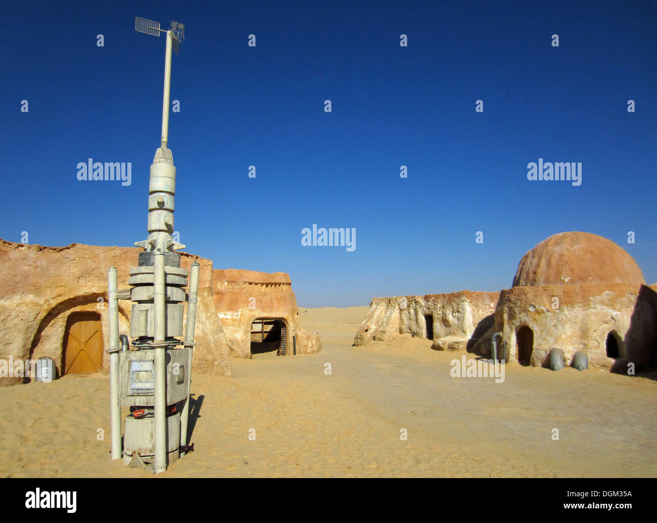 The set for 'Star Wars' in the desert in Nefta, Tunisia, on 4 October 2013. Stock Photo