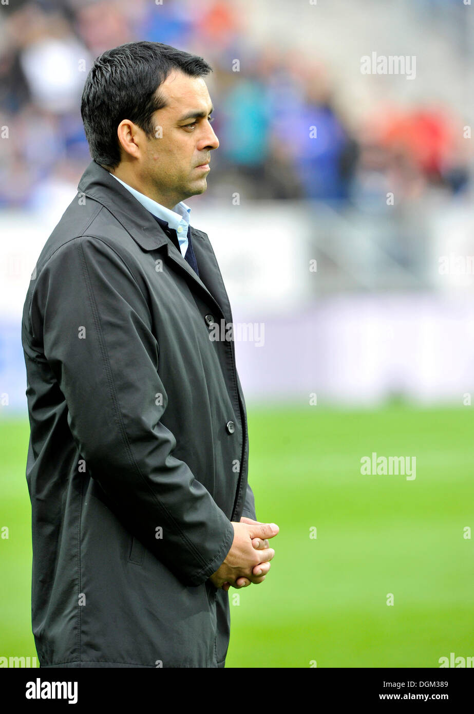 Robin Dutt, coach of SC Freiburg, looking reflective Stock Photo