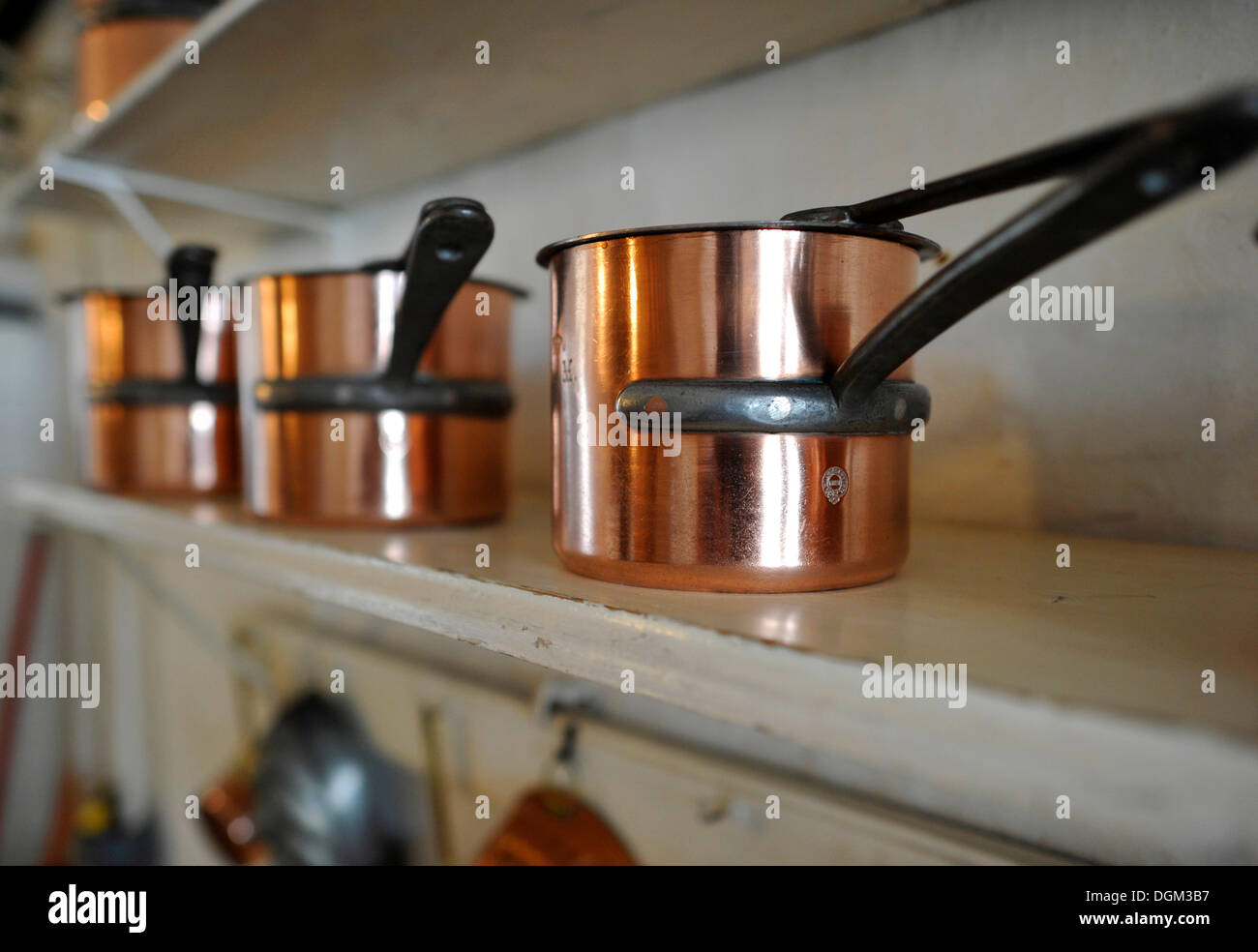 Copper pots Stock Photo