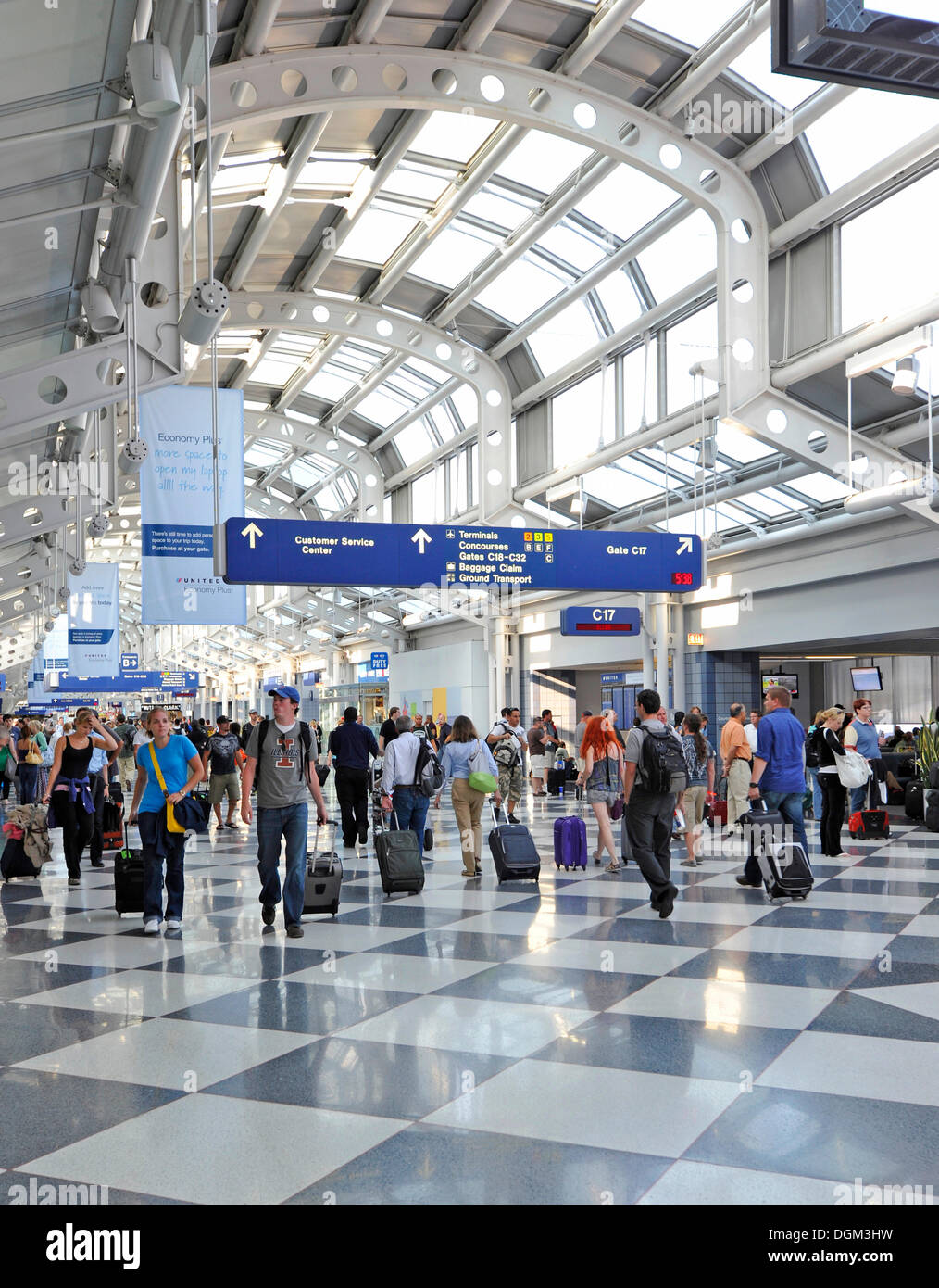 Terminal 1, Concourse C, O'Hare International Airport, Chicago, Illinois, USA, America Stock Photo
