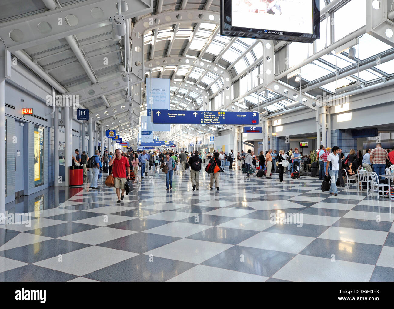 Terminal 1, Concourse C, O'Hare International Airport, Chicago, Illinois, USA, America Stock Photo
