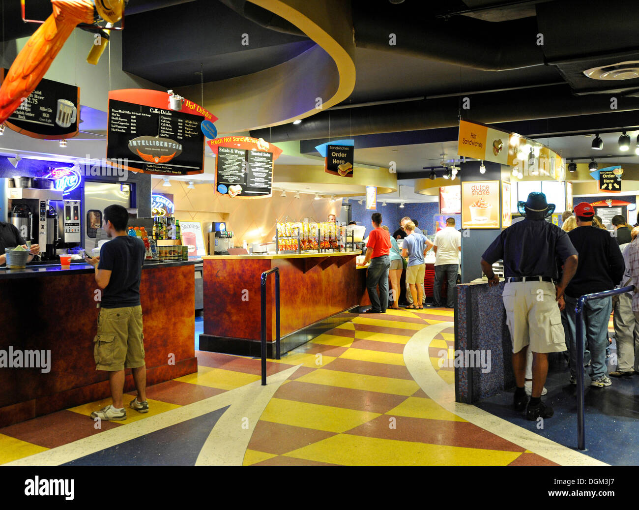 Interior view, fast food, Navy Pier amusement center in Chicago