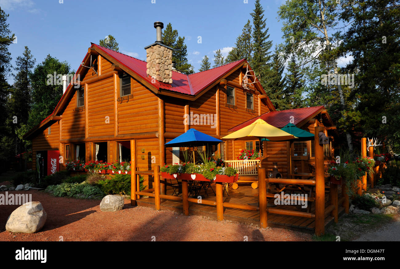 Log Ccabin Restaurant Baker Creek Chalets Bow River Parkway