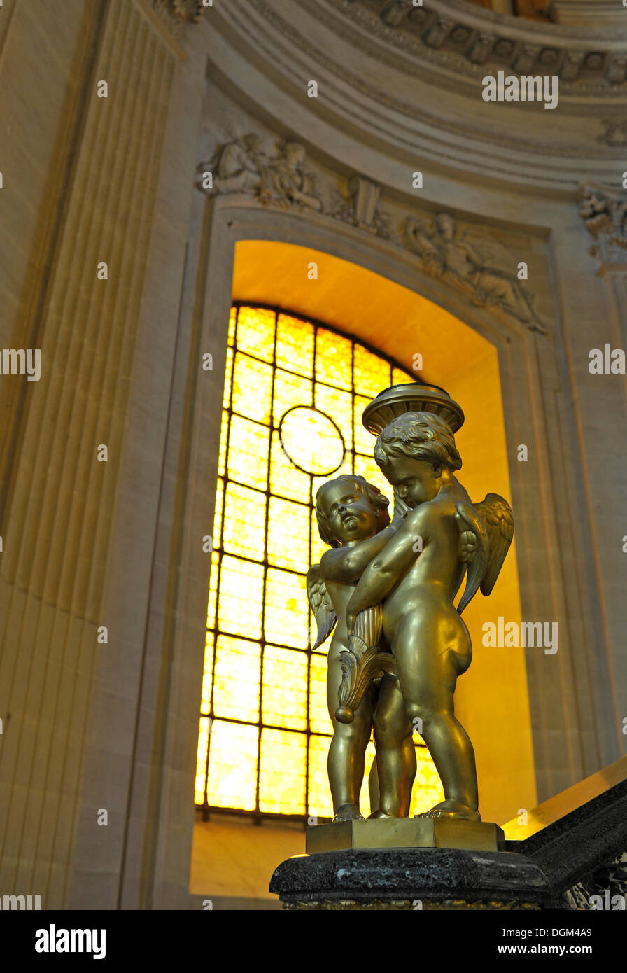 Angel figurines, Dome des Invalides or Eglise du Dome church, Napoleon's tomb, Paris, France, Europe Stock Photo