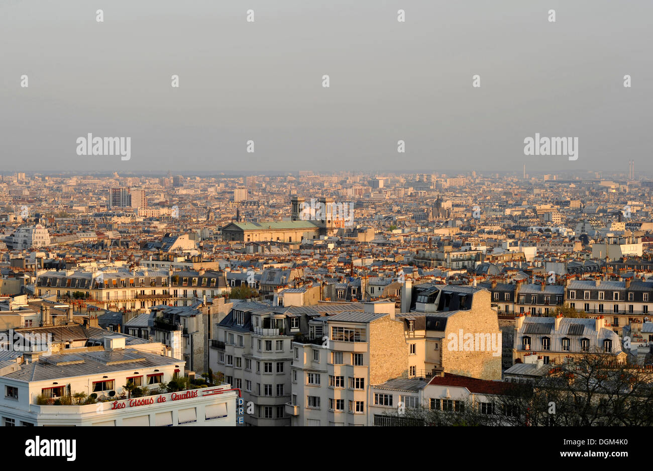 View from Montmartre on the church Église Saint-Vincent de Paul, Paris, France, Europe Stock Photo