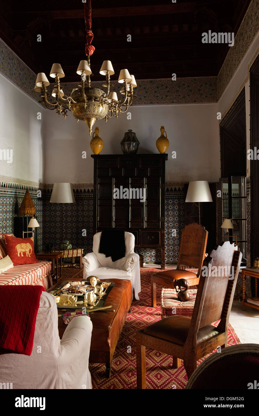 Beautiful Moroccan interior by well known design duo - Raynaud & Kramer in Marrakesh Stock Photo