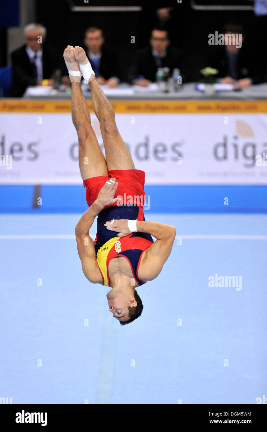 Rafael Martinez, ESP, during floor exercise, EnBW Gymnastics World Cup, 11 to 13 Nov 2011, 29th DTB Cup, Porsche-Arena Stock Photo