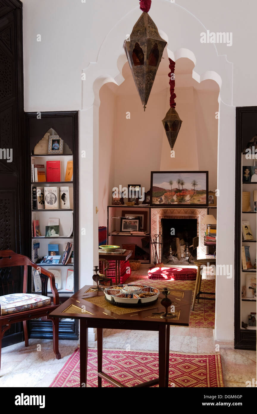 Beautiful eclectic interior in Morocco, Marakesh Stock Photo